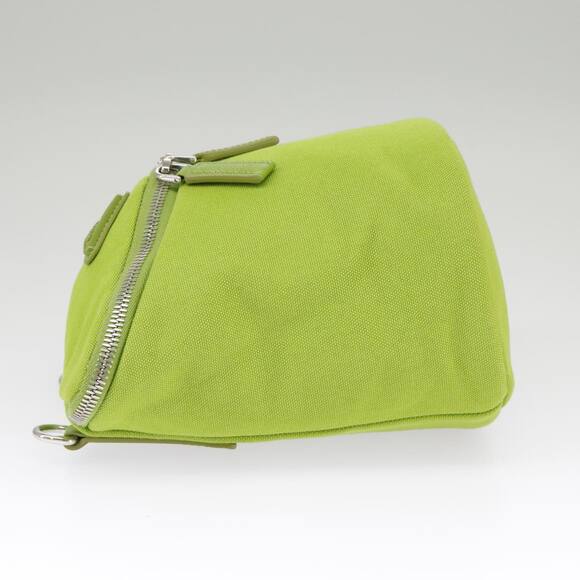 PRADA Shoulder Bag Canvas Silver Green - Picture 3 of 10